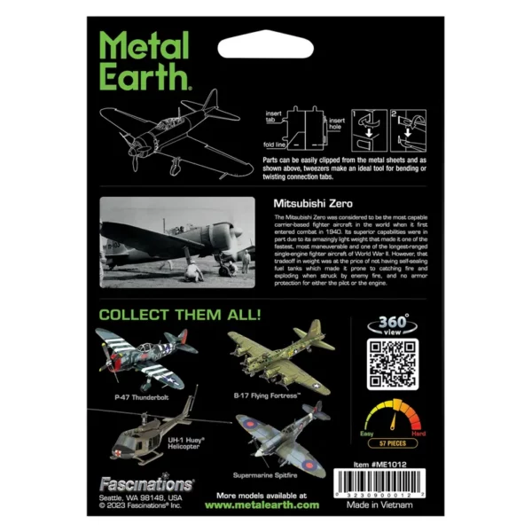 Metal Earth </br>Mitsubishi Zero – Image 3