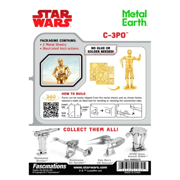 Metal Earth </br>C-3PO – Image 3