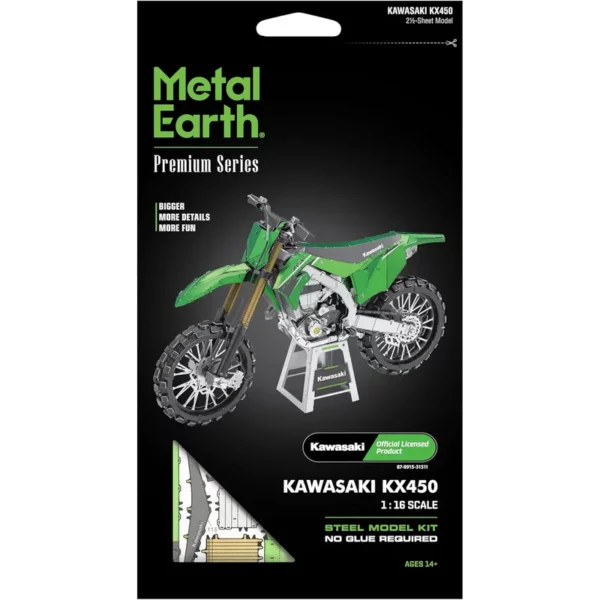 Metal Earth </br>Kawasaki KX-450 – Image 2