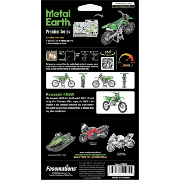 Metal Earth </br>Kawasaki KX-450 – Image 3